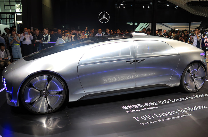 samochód koncepcyjny, do przodu, prototyp, Mercedes benz, f 015, Shanghai auto show 2015, Nowość