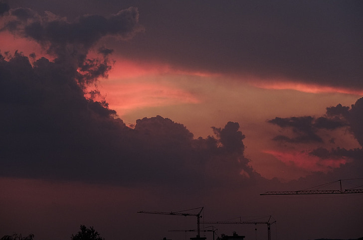 Sunset, Õhtune taevas, pilved, Afterglow, taevas, loodus, siluett