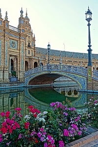Plaza de espania, Palast, Blumen, Sevilla, historische, berühmte, Denkmal