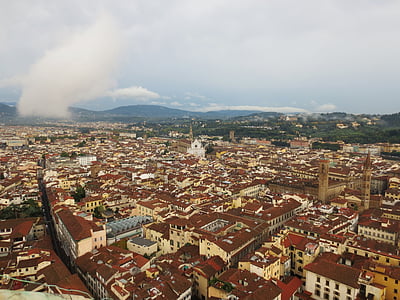 피렌체, 두오모, 도시, 보기, 높이, 이탈리아
