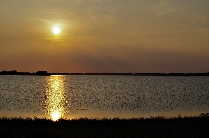 zonsondergang, zomer, Baltische Zee, abendstimmung, zee