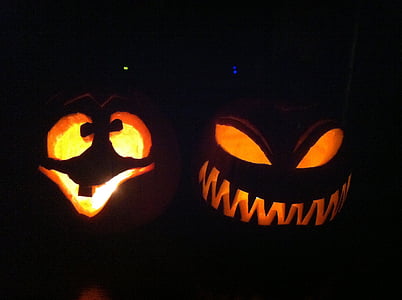 Halloween, Jack-o-lantern, vacances, carbassa, tardor, octubre, taronja