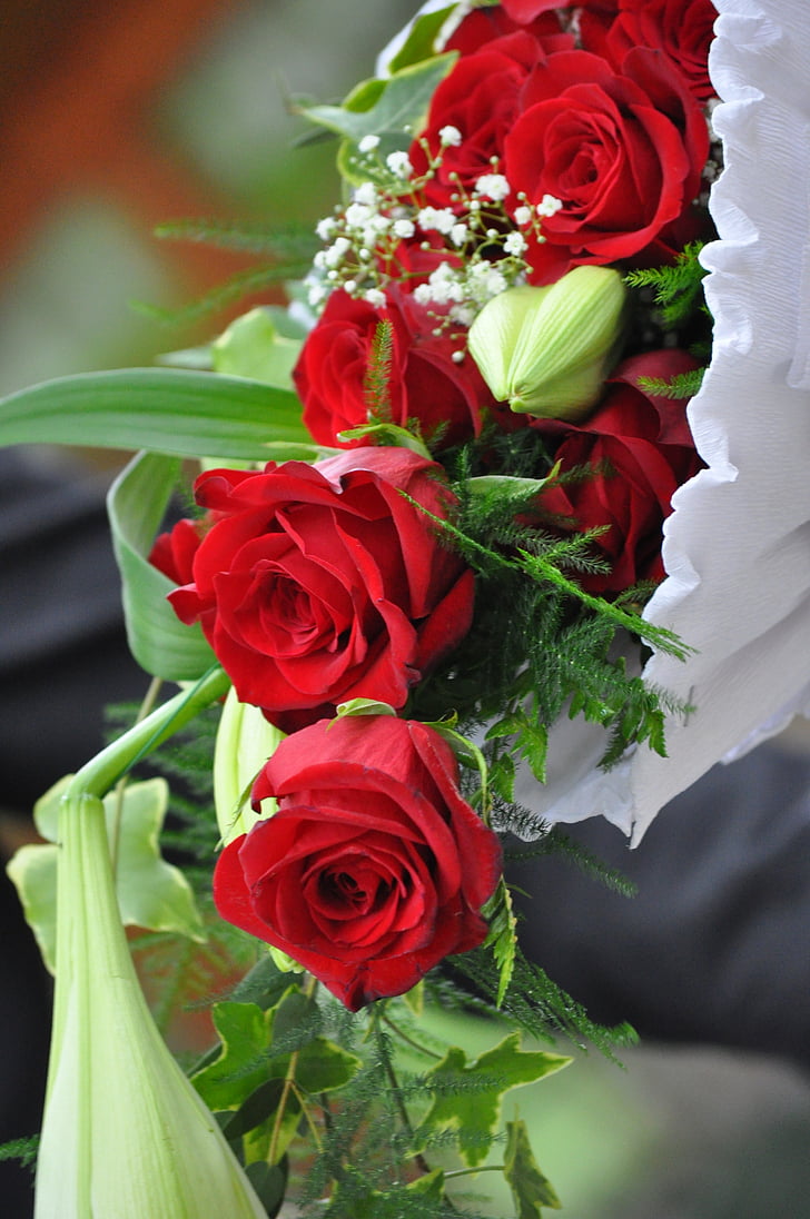 roses, flowers, strauss, wedding