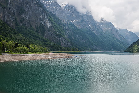 Swiss, Alpine, Zwitserland, Lake, meer van Genève, mist, water