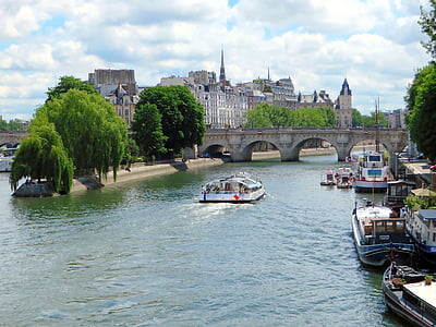 Paříž, Město Ostrov, náměstí, Vert-galant, Pointe, ostrov, Panorama