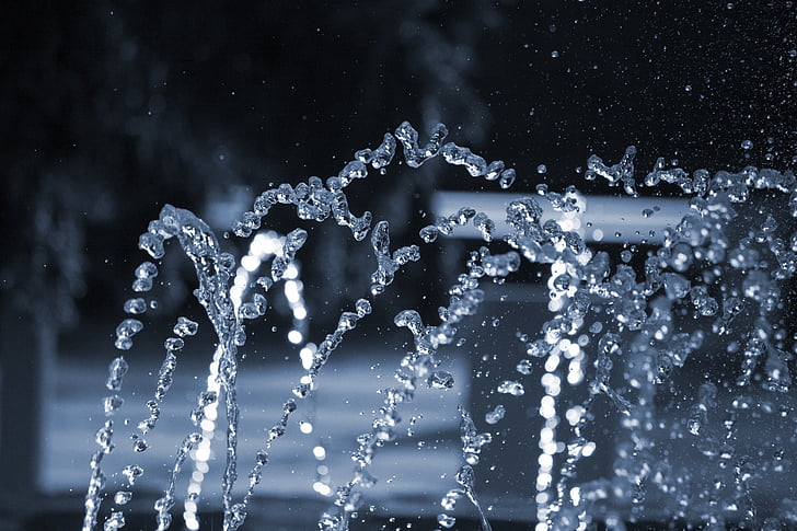 water, fontein, detail, Stream, gespoten, druppels water