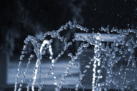 water, fountain, detail, stream, sprayed, drops of water