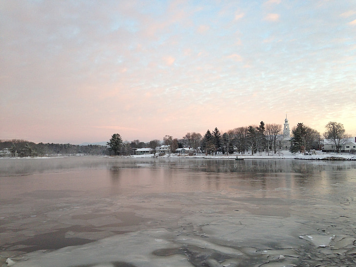 winter, ice, frozen, maine, water, nature, outside