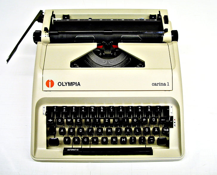 skrivmaskin, Office, lämna, gamla, Antik, Olympic jon 1, gammaldags
