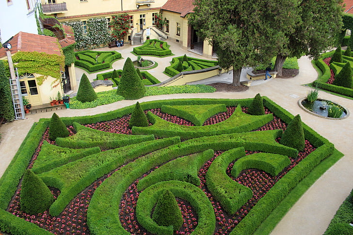 jardim, Prague, Parque, verde, natureza, beleza, arquitetura
