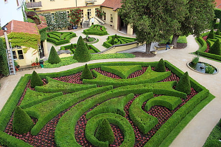 Garten, Prag, Park, Grün, Natur, Schönheit, Architektur