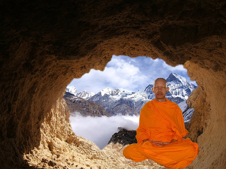 buddhistiske, munk, buddhisme, meditasjon, opplysning, religion, tro