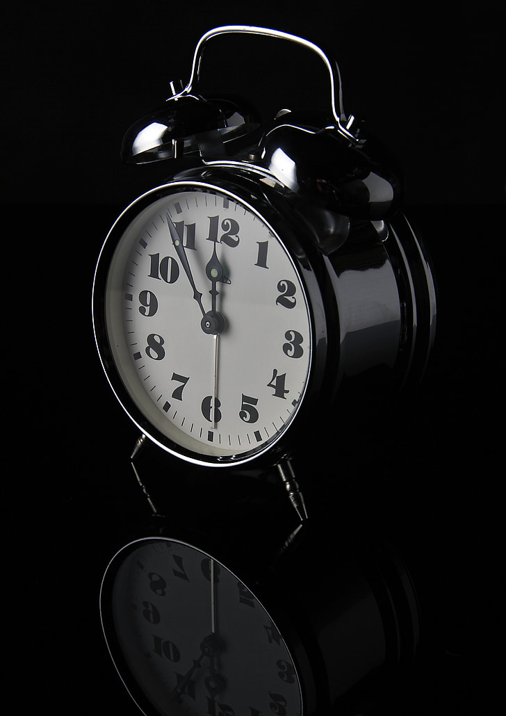Ρολόι-ξυπνητήρι, χρόνος, αντίθεση, β w φωτογραφία, Ρολόι, στούντιο, γυαλί