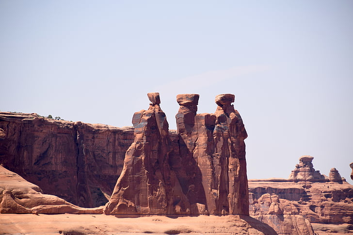 Parque Nacional Arches, los tres chismosos, formaciones de roca, desierto, Estados Unidos, Rock - objeto, naturaleza