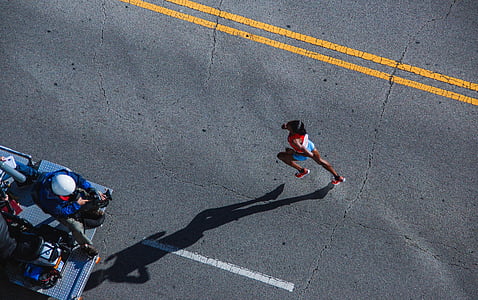 acció, asfalt, atleta, operador de càmera, Campionat, competència, Marató