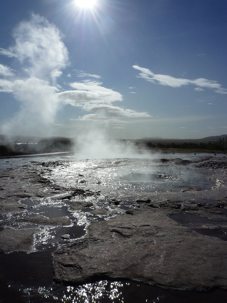 Strokkur, gejzír, Island, teplovodné valley, Haukadalur, blaskogabyggd, ohnisko
