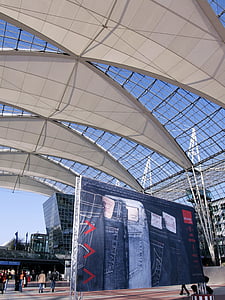 MUC, Аэропорт, терминал, здание, Архитектура, Мюнхен, Бавария
