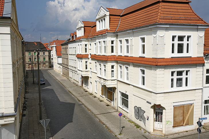 Đông Đức, ngôi nhà, kiến trúc, Đức, mặt tiền, Street, cửa sổ