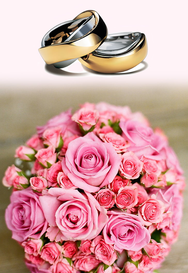 poročni prstani, Poroka, pred, ljubezen, poročiti, zlata, platina