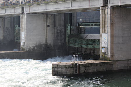 Dam, vann, elven, energi, vannkraft, arkitektur, innebygd struktur