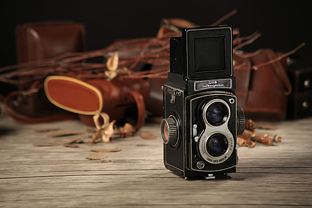 Twin-рефлексен фотоапарат, нас отдел на изображения, стар фотоапарат, Rolleiflex