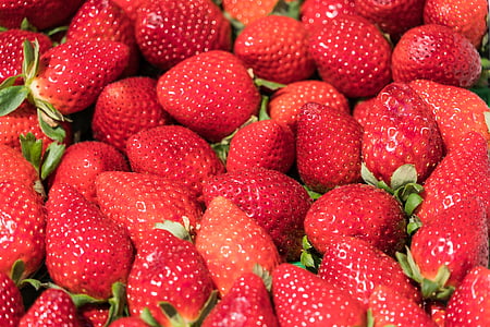 jordbær, frugt, mad, sund, frisk, rød, økologisk