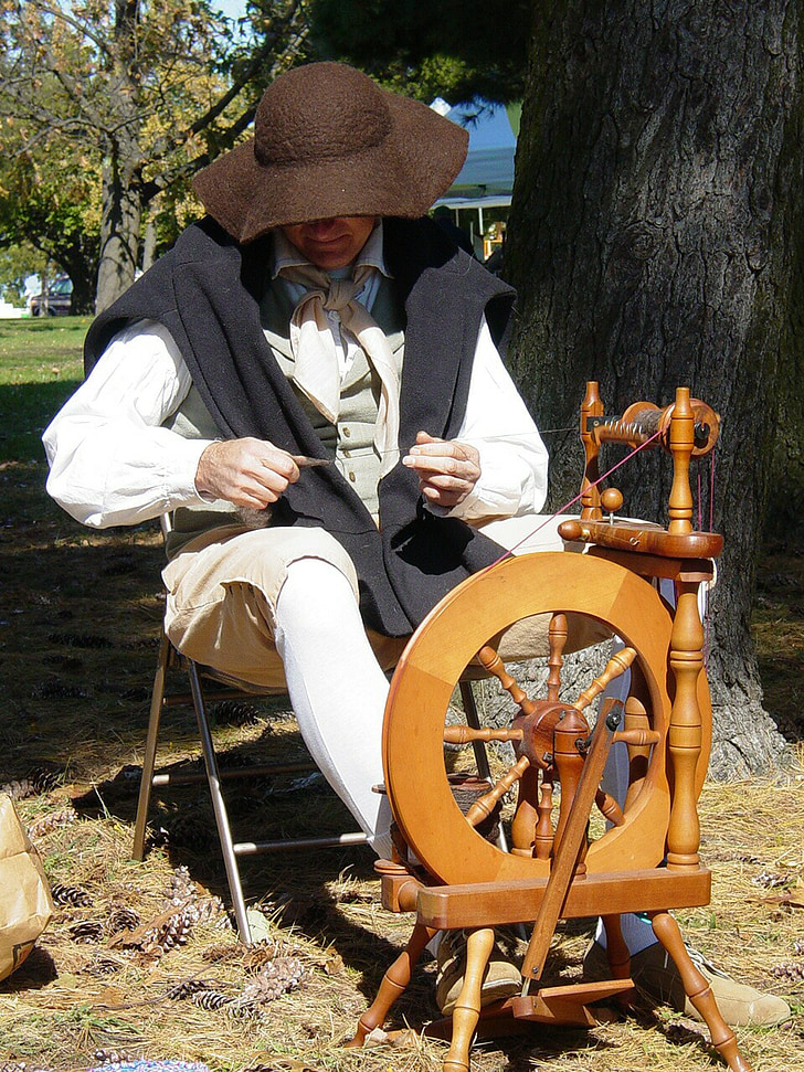 spinning, wool, historic, america, historical, linen, spin
