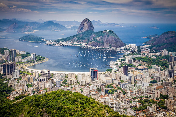 Rio de janeiro, Brasil, góry, Turystyka, krajobraz, wzgórze, niebo