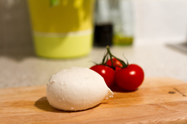 mozzarella, tomatoes, eat, healthy, frisch, food, cheese