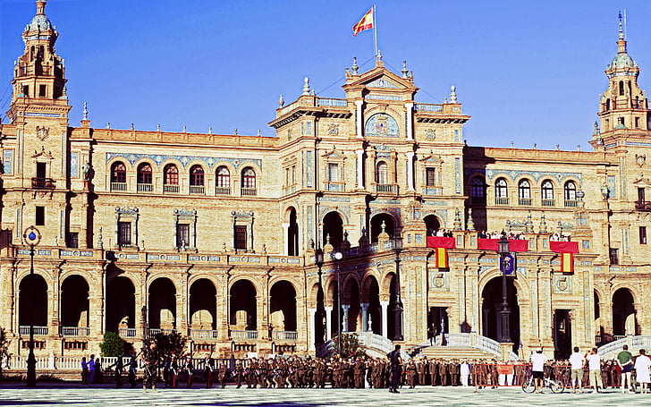 Spanien, Sevilla, Urlaub, Parade, Platz, Gebäude