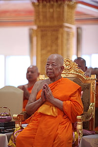 върховен патриарх, будистки, патриарх, свещеници, възрастни хора, храма, Тайланд