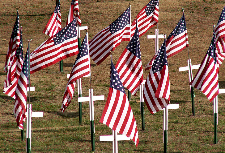 americana, Bandeira, bandeira americana, patriotismo, dia do veterano, sepulturas