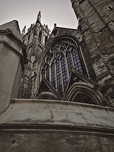 アーキテクチャ, 建物, 教会, 中世, 古い, 視点, windows