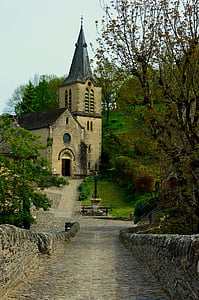 templom, híd, belcastel, Aveyron, emlékmű, Pierre, építészet