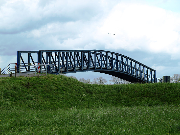 amdorf, najužem most u Njemačkoj, uske, čelik, Čelični most, leda, istočne Frizije