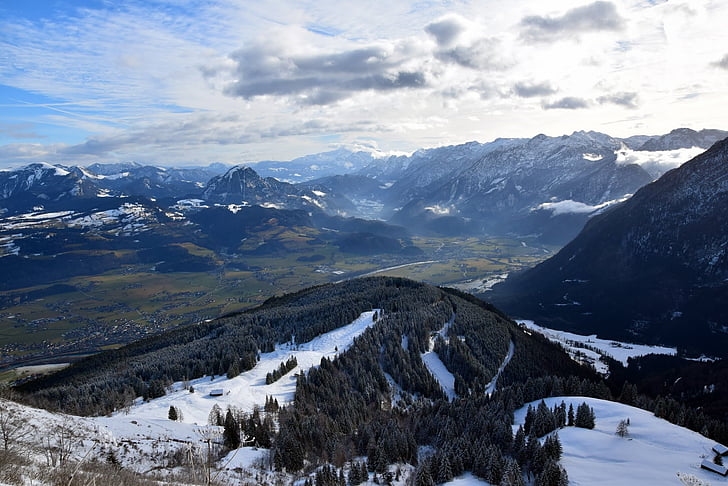 muntanyes, esports d'hivern, neu, alpí, l'hivern, pistes d'esquí, fons