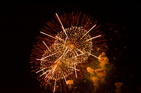 vlam, firecracker, Festival, viering, nacht, exploderende, vuurwerk