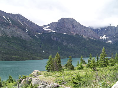 Montana, vzhodu ledenik, jezero, zunanji, obseg, skalnata, scena