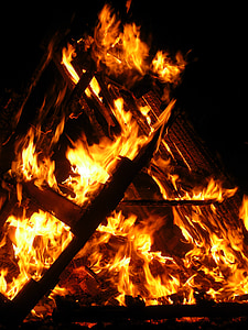 fogueira, fogo, flama, queimadura, quente, calor, fogueira