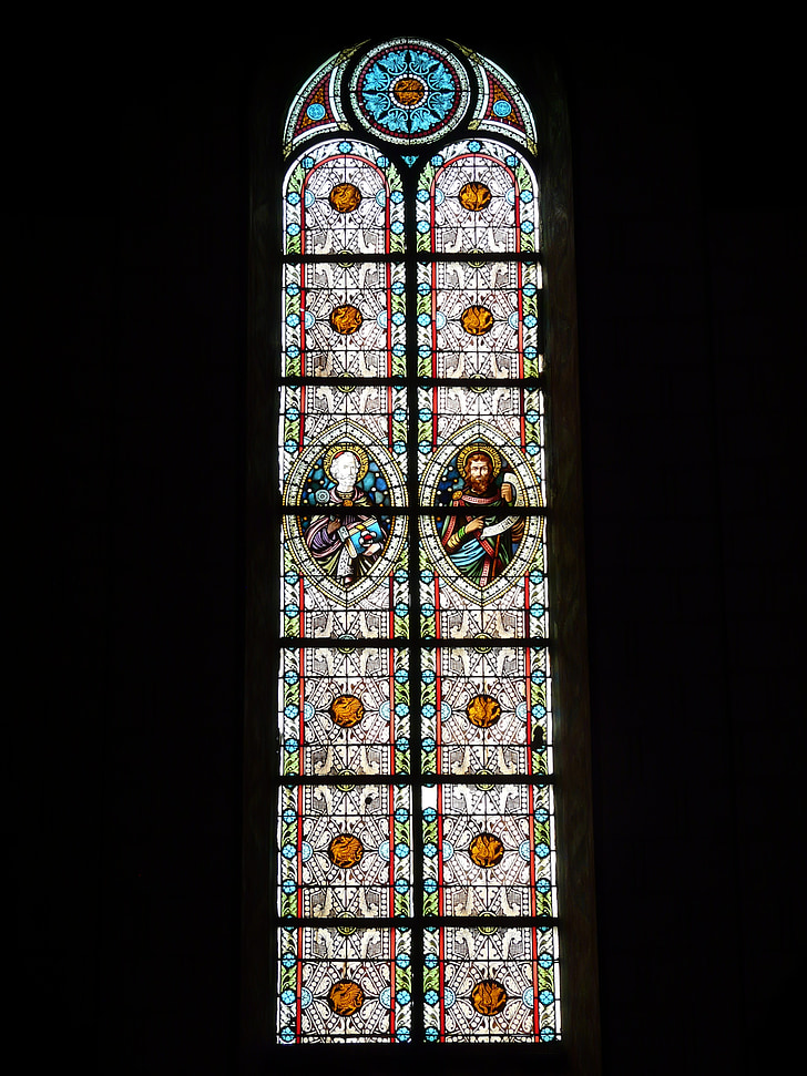 akna, kiriku aken, klaas, Värviline klaas, kirik, Usk, kristlus