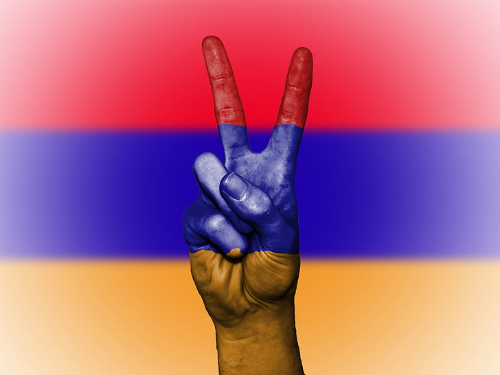 Arménie, mír, vlajka, pozadí, Nápis, barvy, země