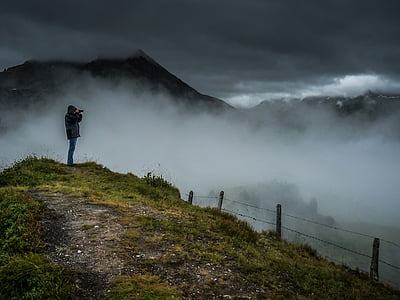 туман, горы, пейзаж, настроение