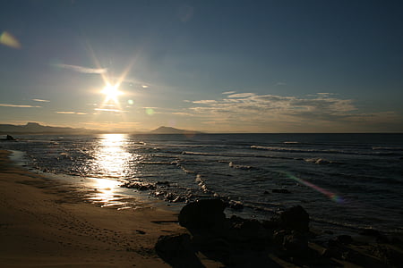 Saulė, paplūdimys, Baskų krašte, uhabia, vandenyno, Biarritz, Bidart