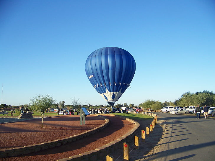 αερόστατο ζεστού αέρα, Φεστιβάλ, πολύχρωμο, μπλε, πτήση με αερόστατο, αναψυχή, το καλοκαίρι
