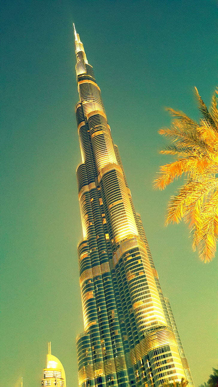 Burdż Chalifa, Dubaj, najwyższy budynek, Drapacz chmur, Architektura, Wieża, miejski scena