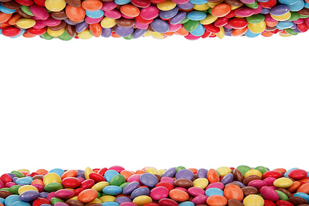background, birthday, border, candy, chocolate buttons, colorful, colors