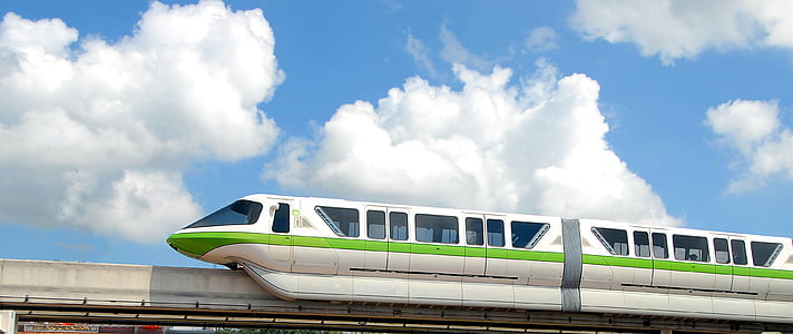 mono rail, tåg, spårvagn, transport, Monorail, spår, rörelse