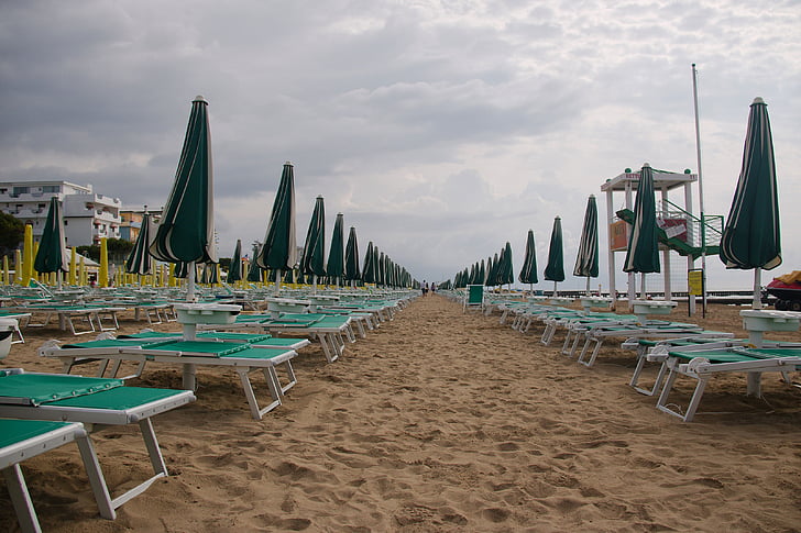 Jesolo, Venise, Veneto, Italie, jetée, plage, jours fériés