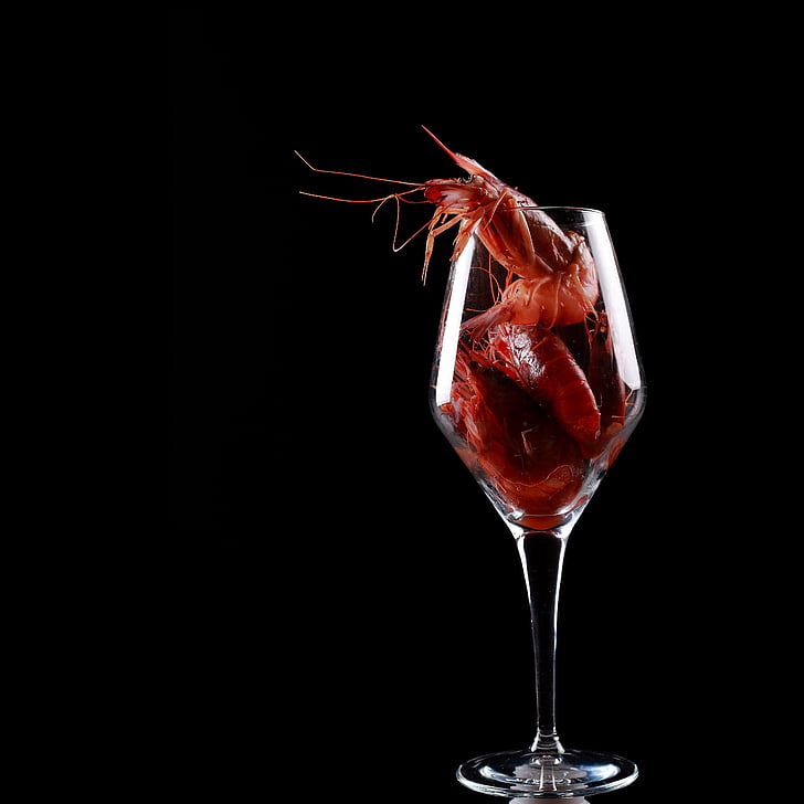 shrimp, red, glass, food photo, fiction, diet, healthy food