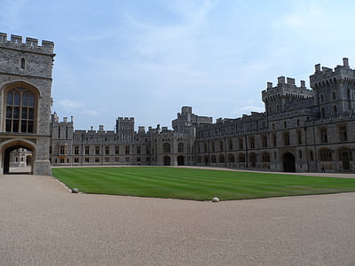 Windsor castle, Hof, nádvoří, pevnost, hrad, Architektura, Anglie